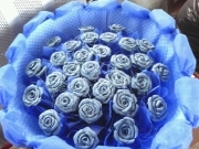 精致浪漫折纸蓝色玫瑰